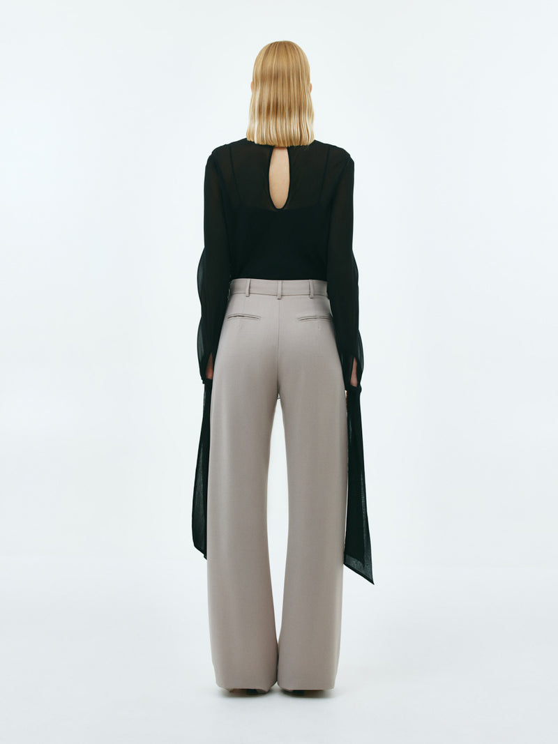 Beige relaxed wool pants