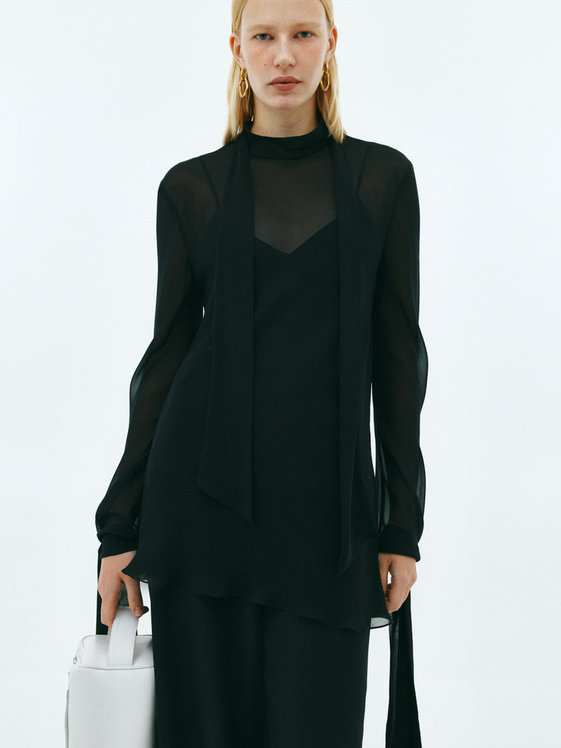 Black chiffon blouse