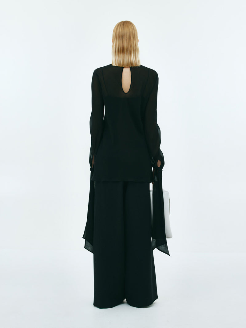 Black chiffon blouse