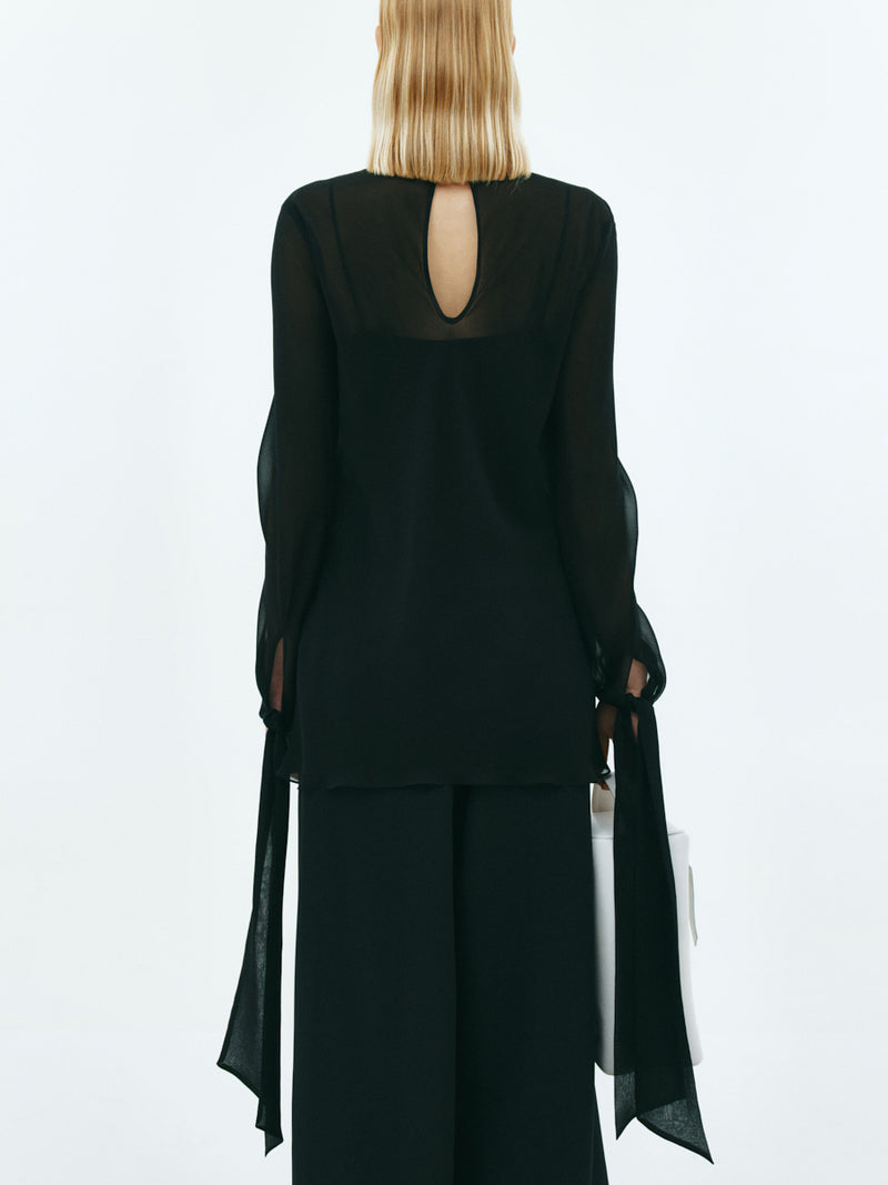 Black chiffon blouse