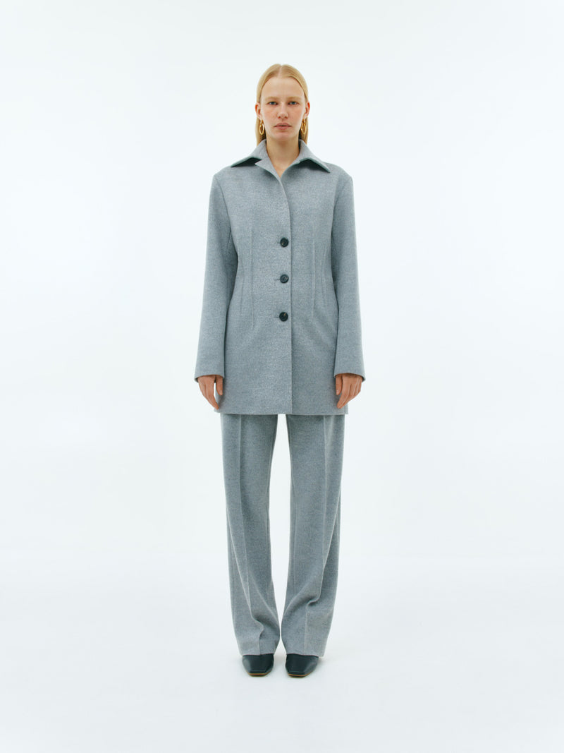 Grey tailored cashmere blazer
