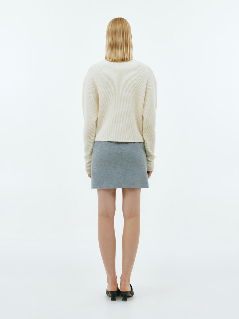 Grey cashmere mini skirt