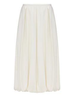 Balloon midi ivory skirt