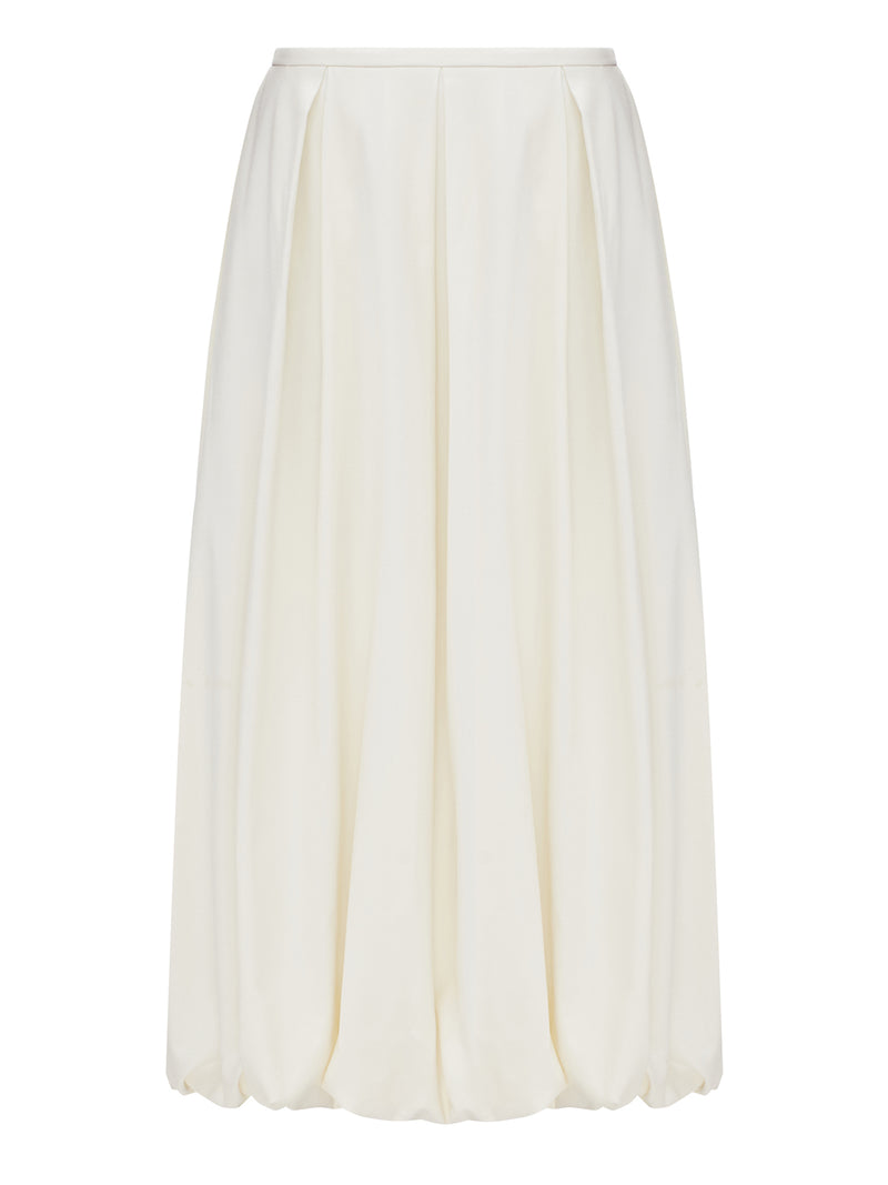 Balloon midi ivory skirt