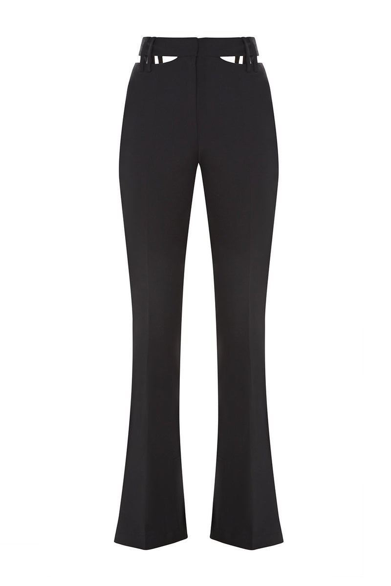 Black trousers with loops