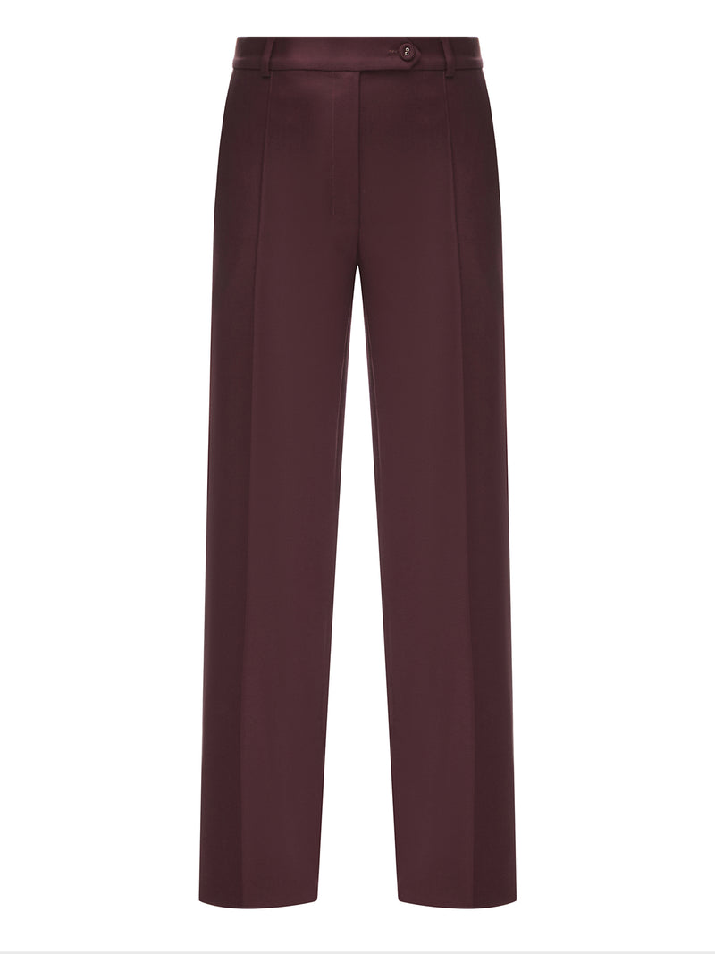 Straight-leg bored wool pants