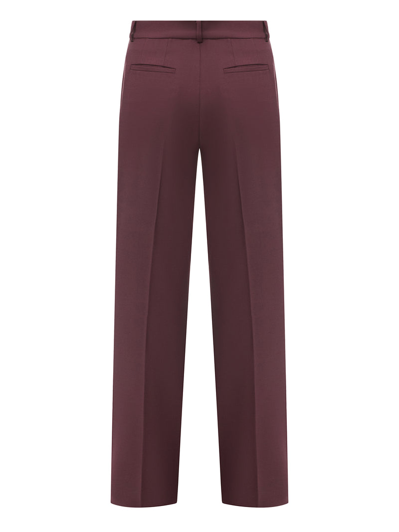 Straight-leg bored wool pants