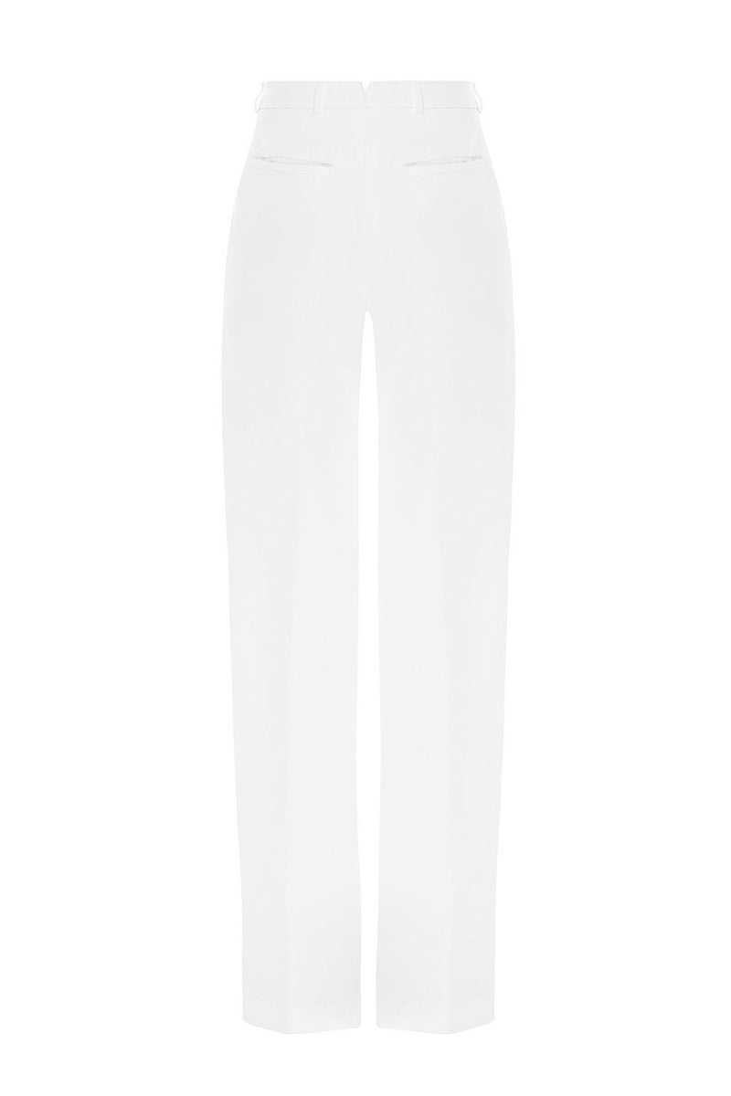 Ivory white wide-leg trousers