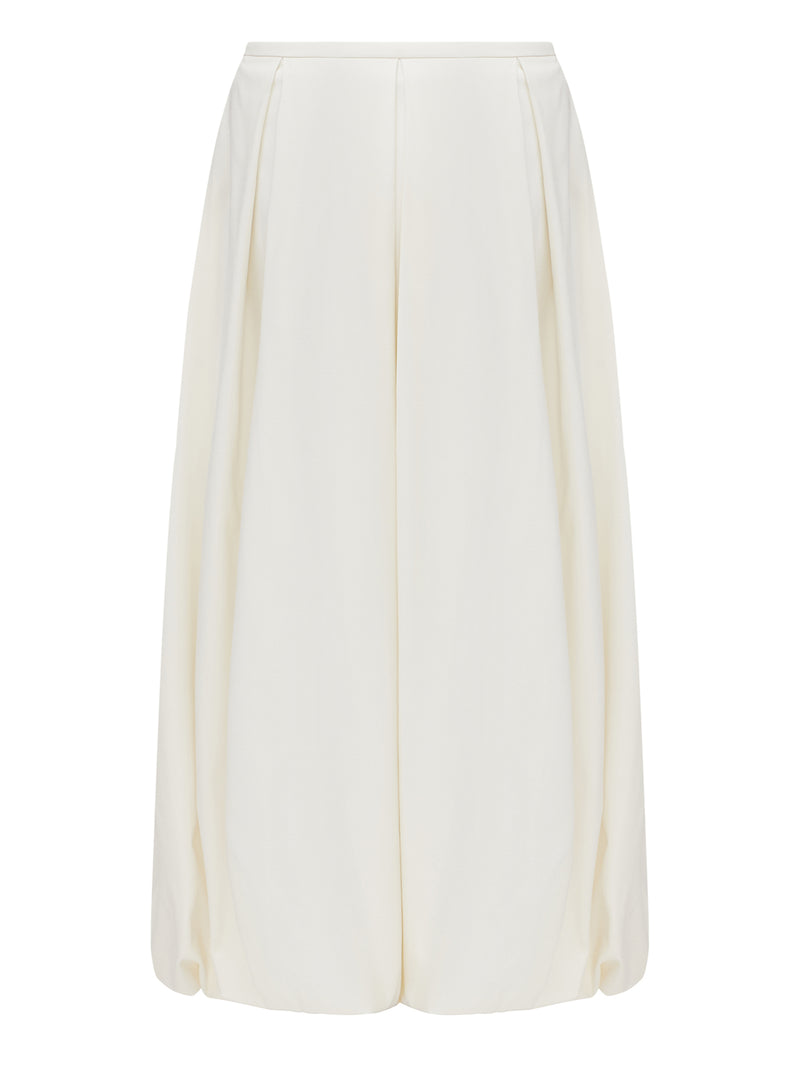 Balloon midi ivory skirt