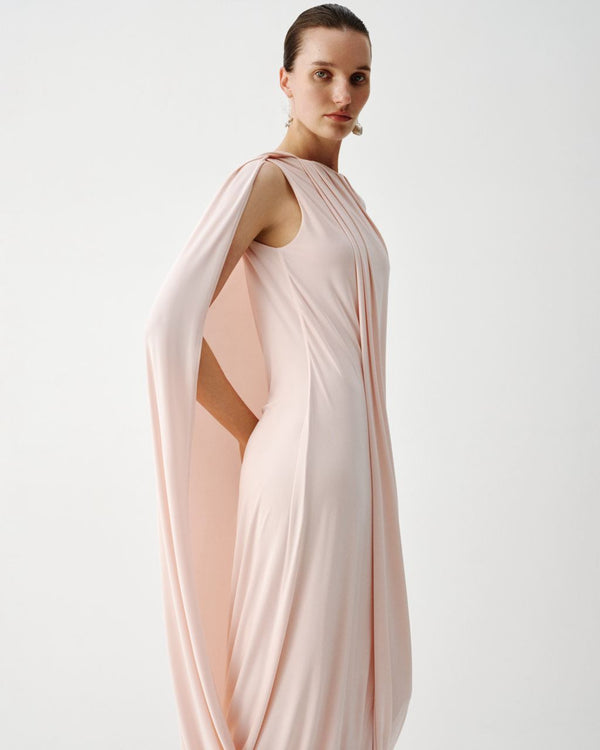 Jersey dress with a cape