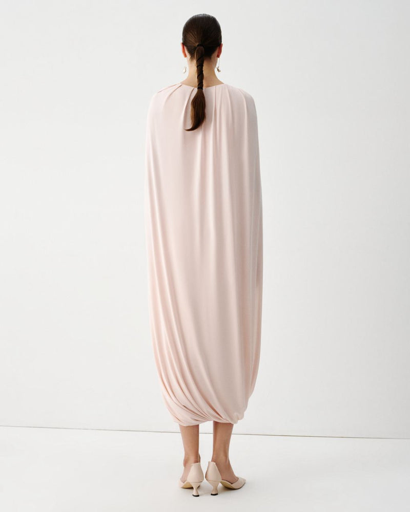 Jersey dress with a cape