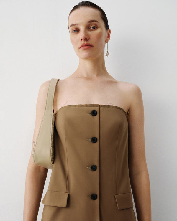 Beige bustier top with buttons
