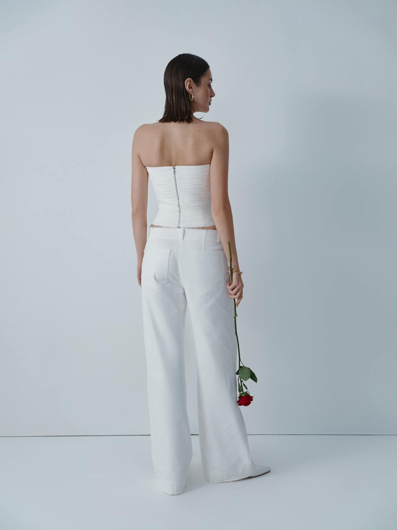 Ivory chiffon bustier