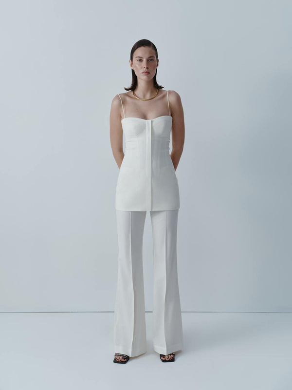 Ivory wool bustier top