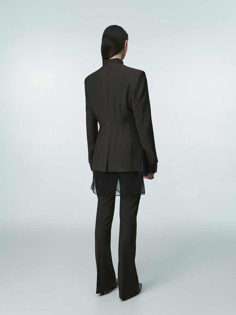 Brown fitted wool blazer