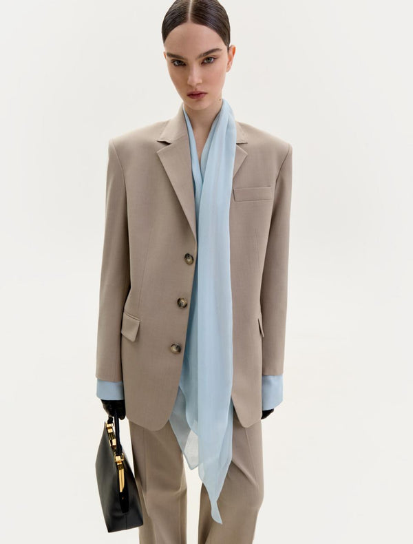 Taupe wool tailored jacket