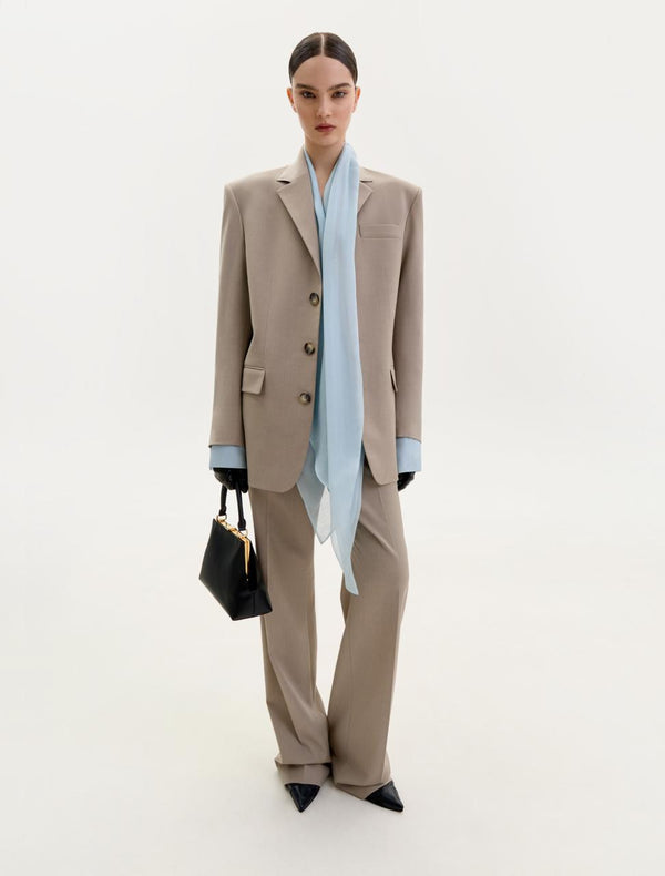 Taupe wool tailored jacket