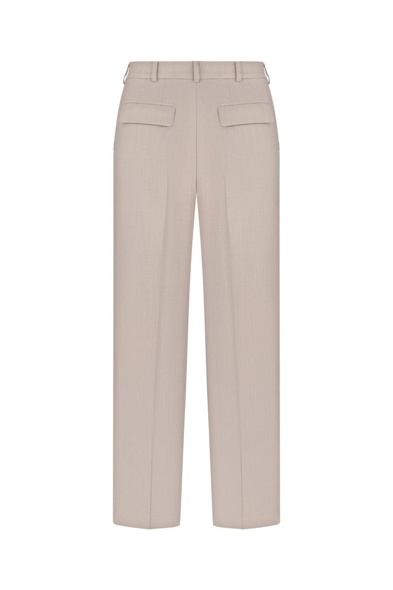 Taupe straight-leg trousers