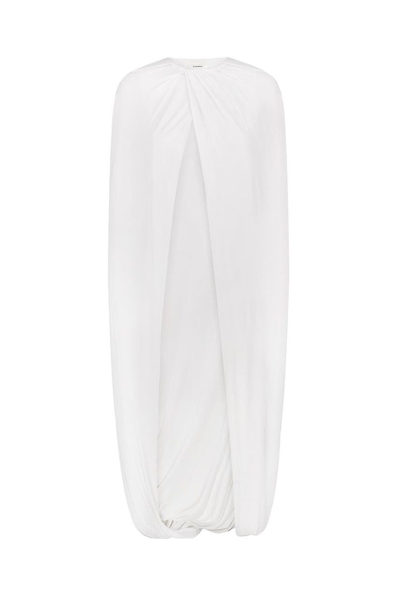 Cream jersey cape dress