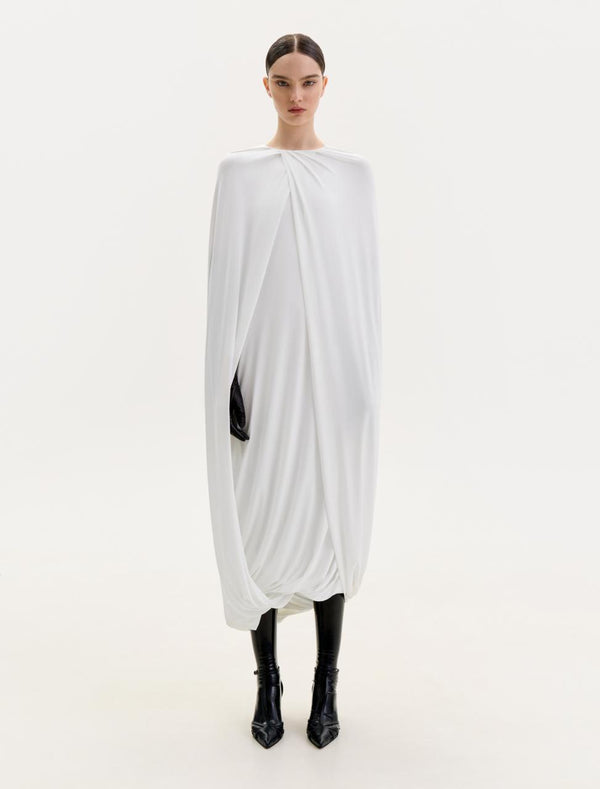 Cream jersey cape dress