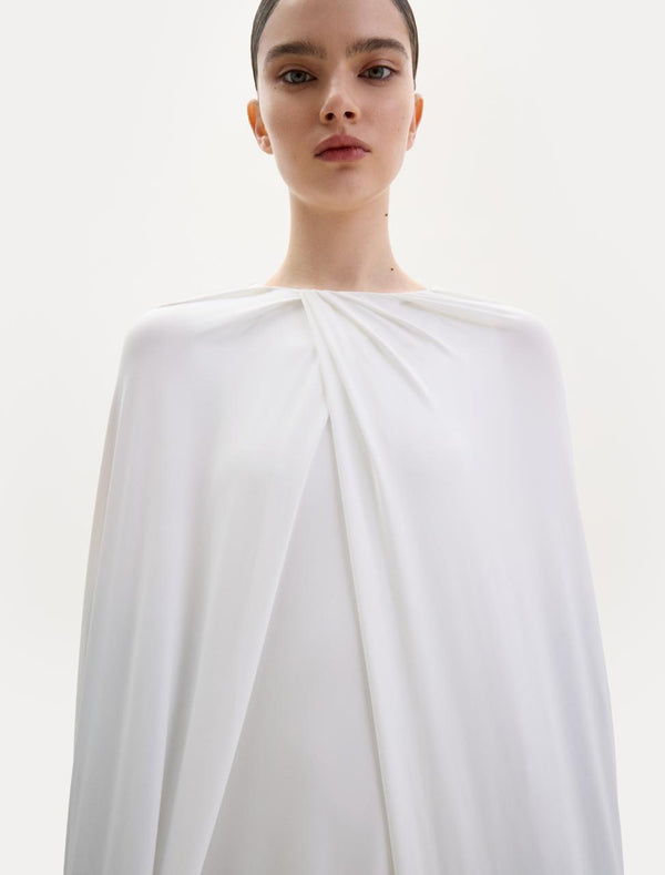 Cream jersey cape dress