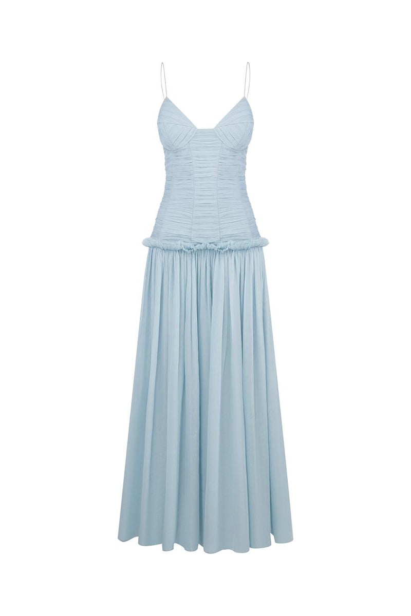 Light blue chiffon midi dress