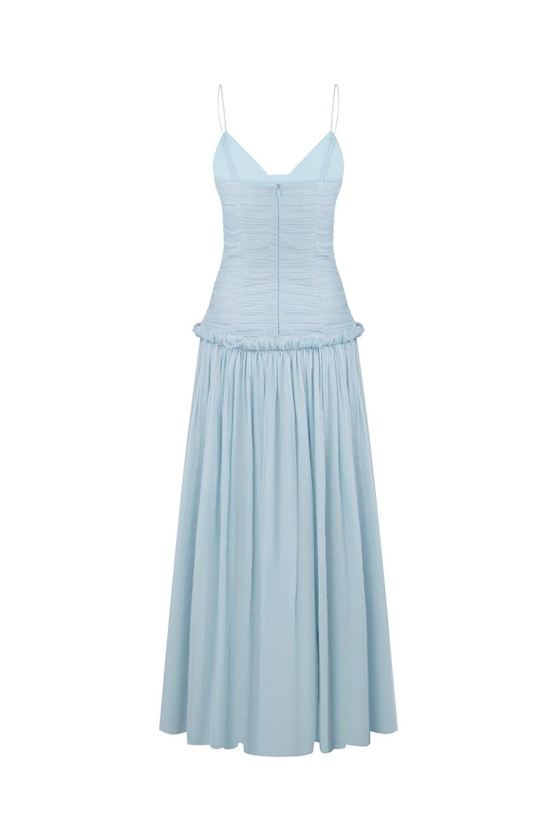 Light blue chiffon midi dress