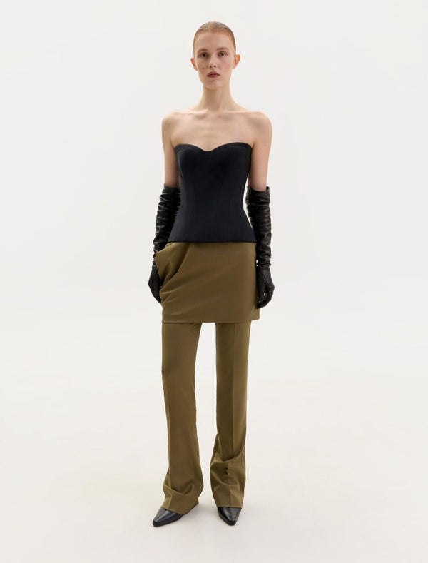 Black wool corset