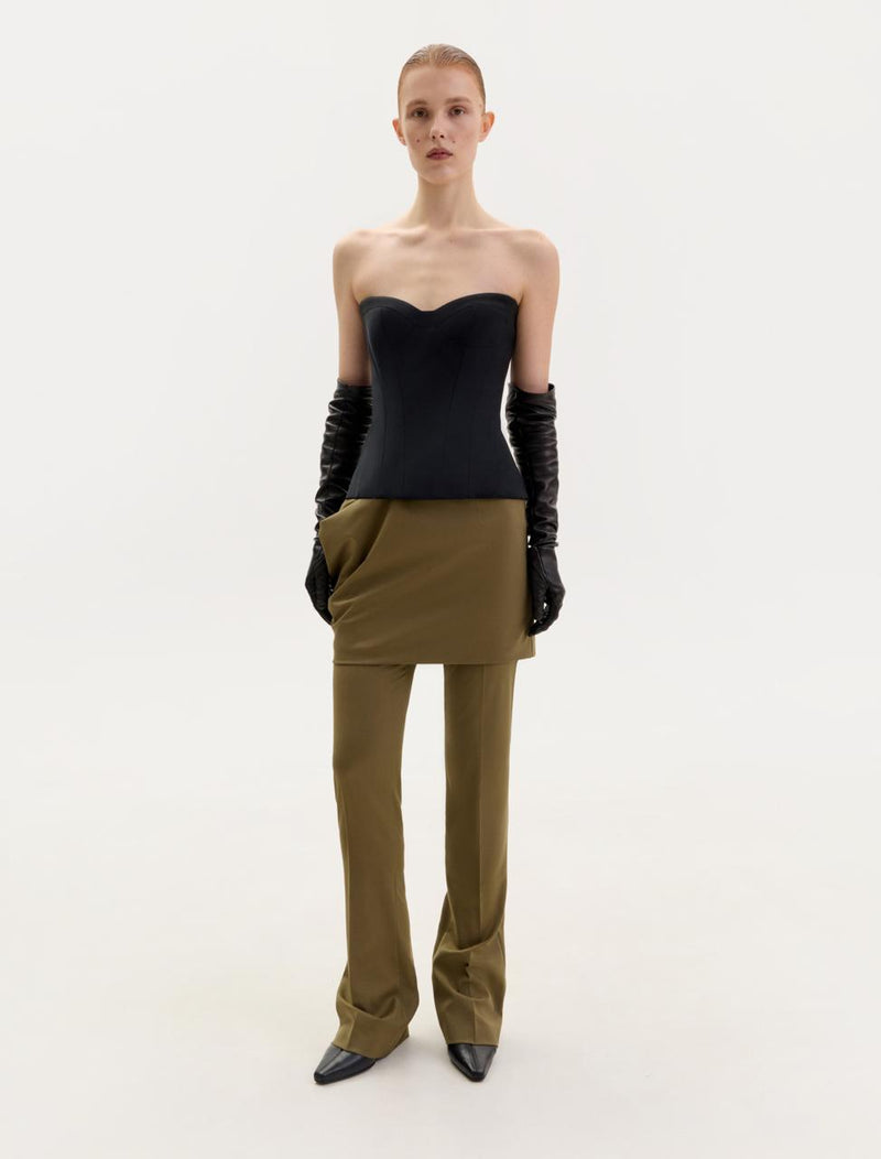 Black wool corset