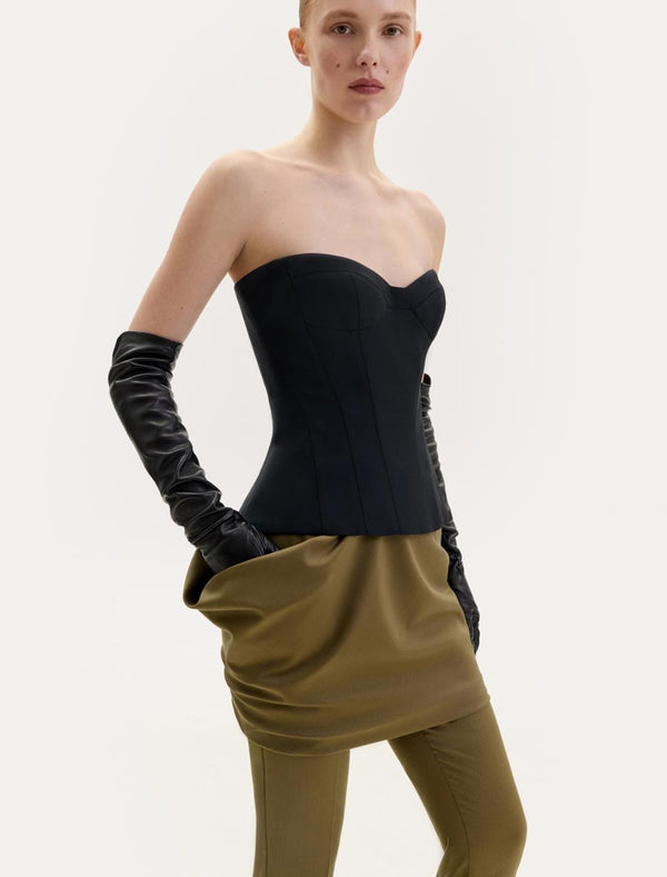 Black wool corset