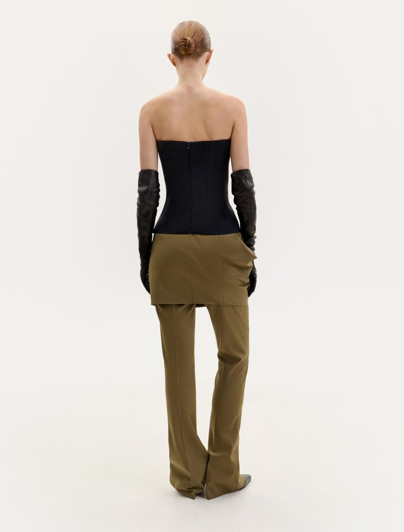 Black wool corset