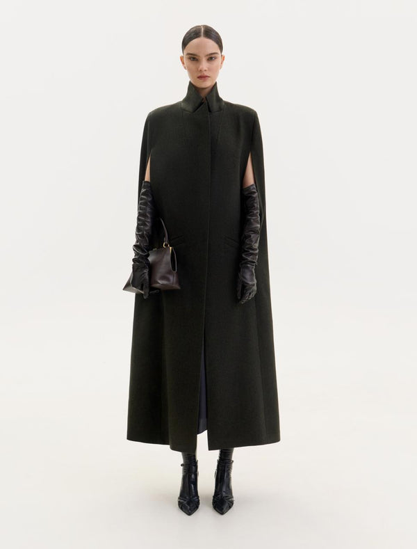 Dark green midi cape