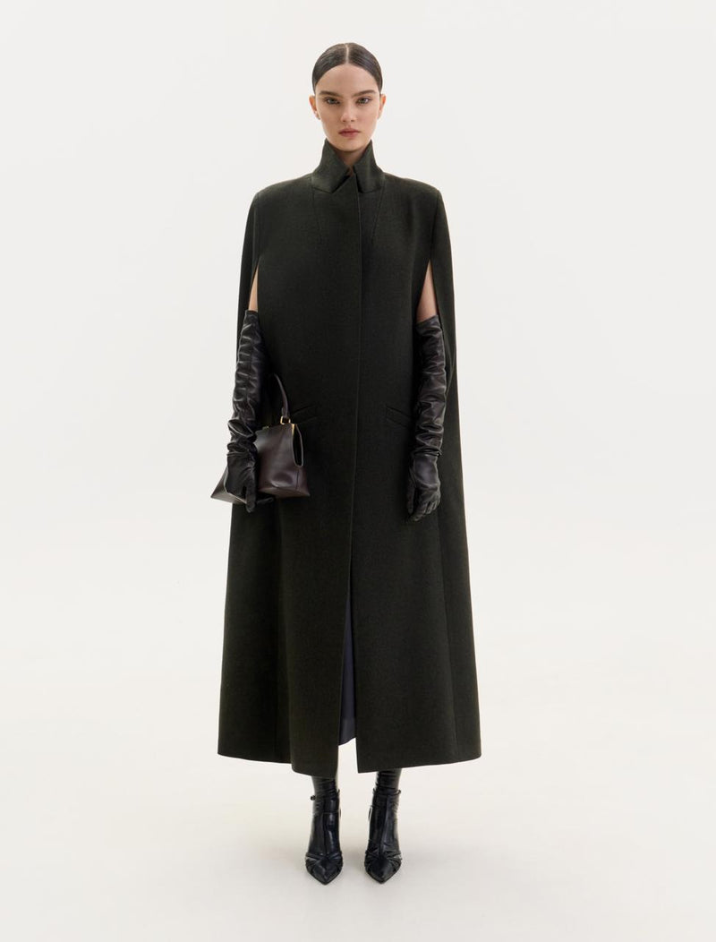 Dark green midi cape