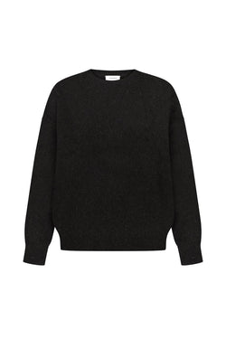 Black alpaca knit jumper