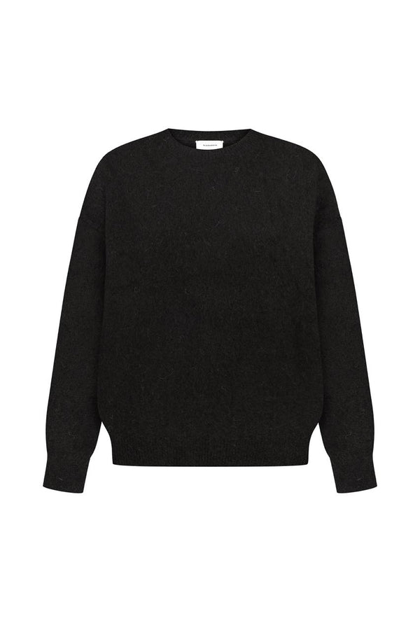 Black alpaca knit jumper