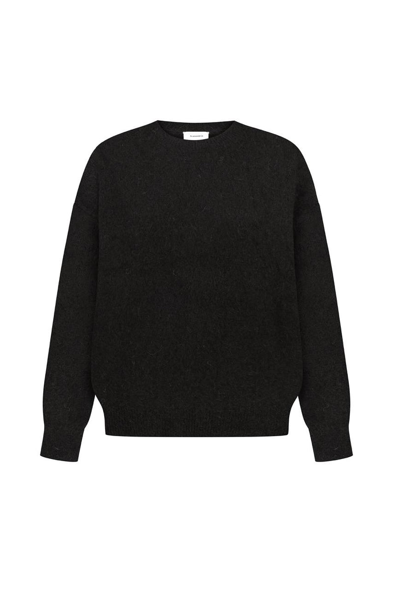 Black alpaca knit jumper
