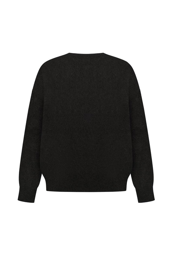 Black alpaca knit jumper