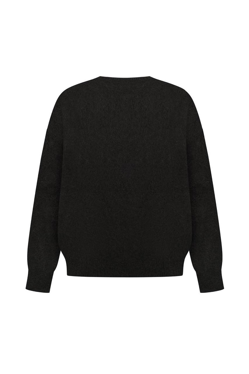 Black alpaca knit jumper