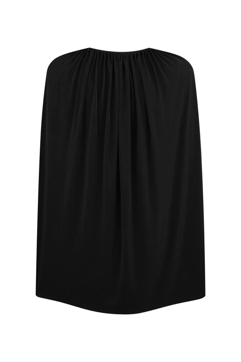 Black jersey cape bodysuit