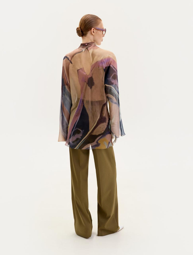Chiffon blouse with an abstract print