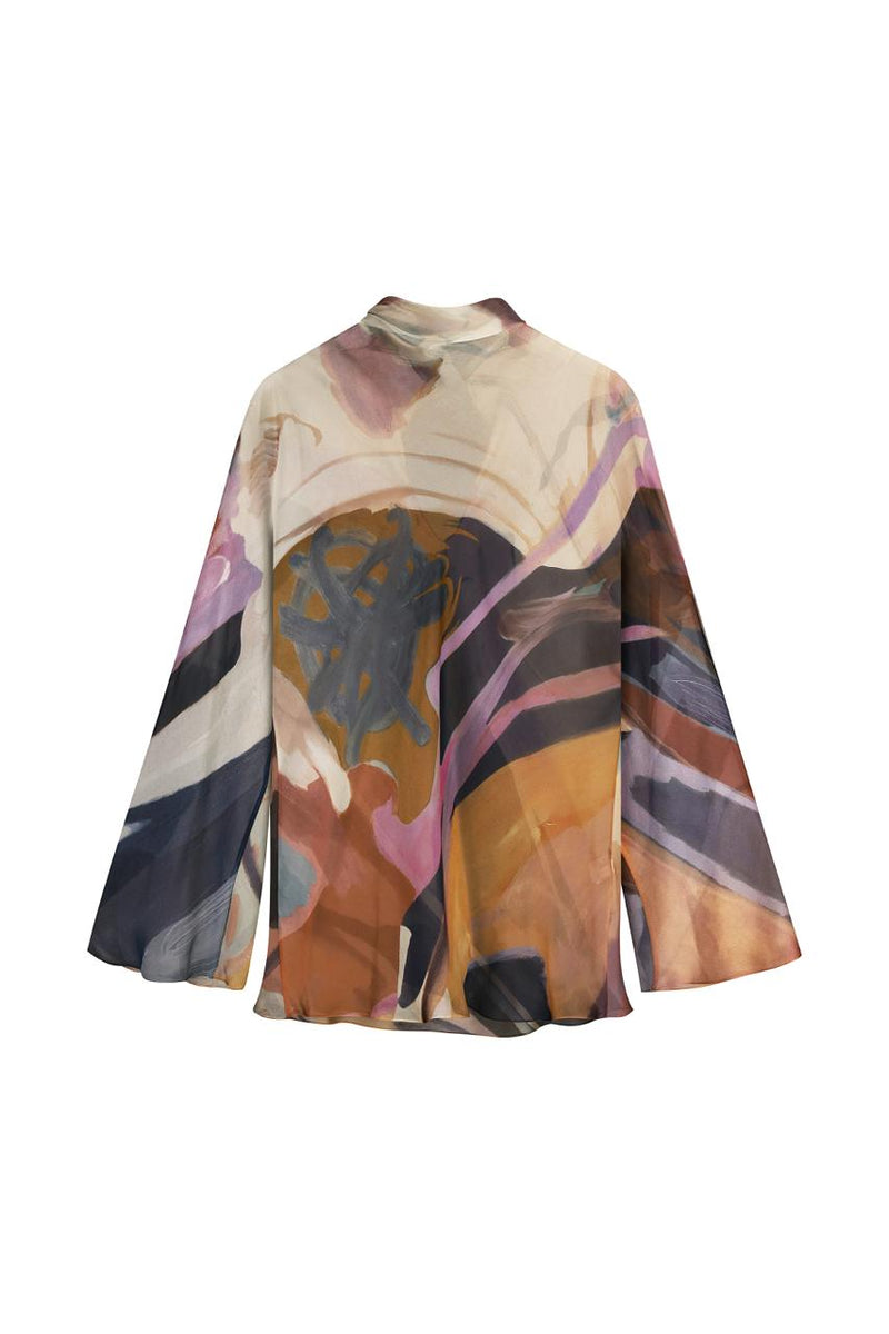 Chiffon blouse with an abstract print