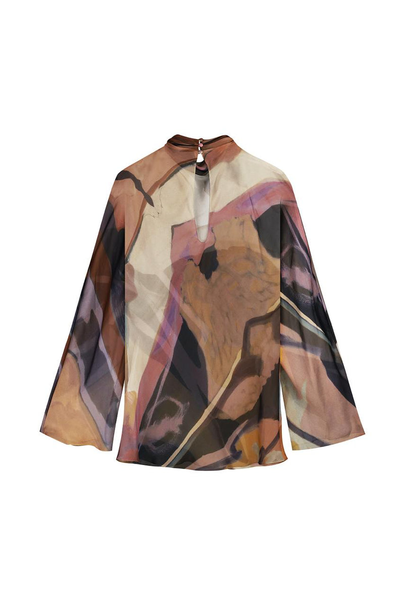 Chiffon blouse with an abstract print