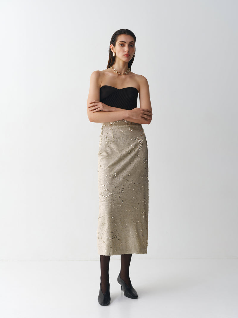 Skirt with sequins