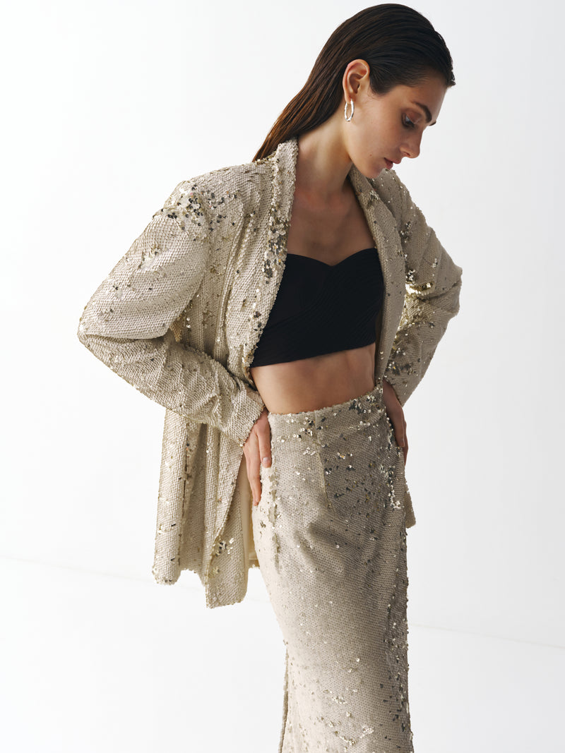 Oversized sequined jacket