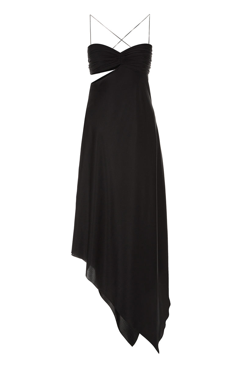 Bustier dress with slit