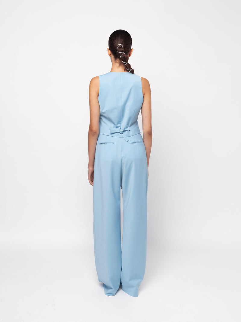 Tailored vest in blue