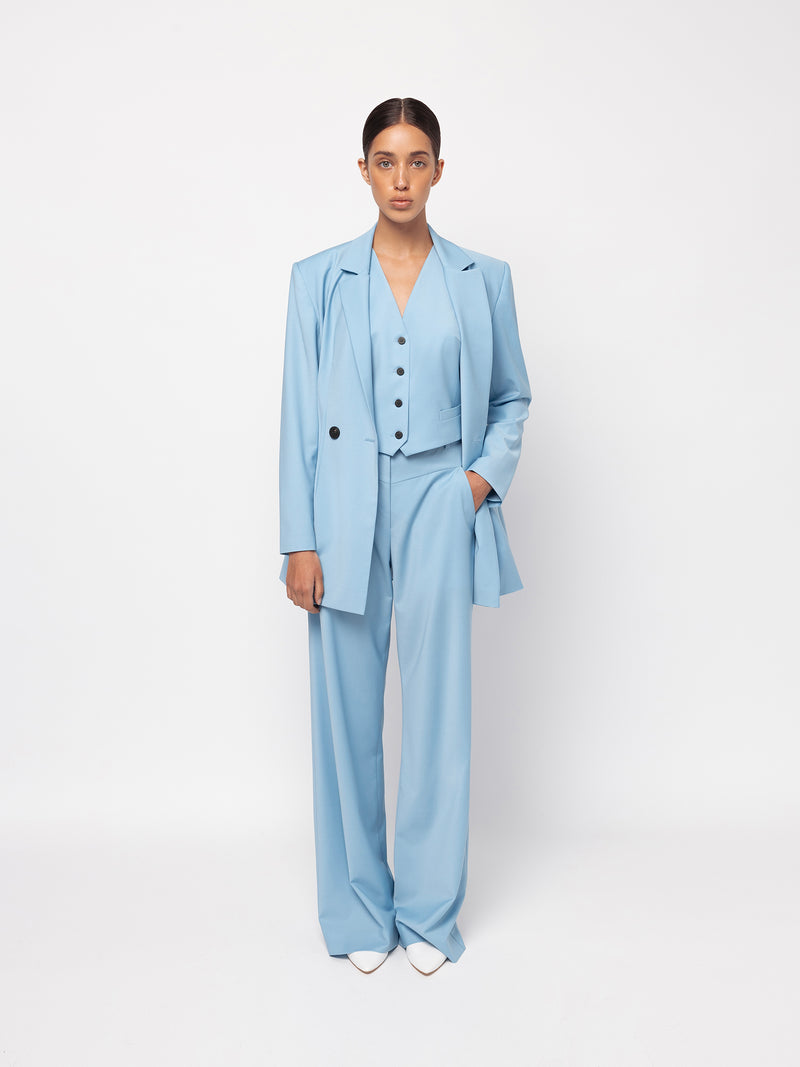 Tailored vest in blue