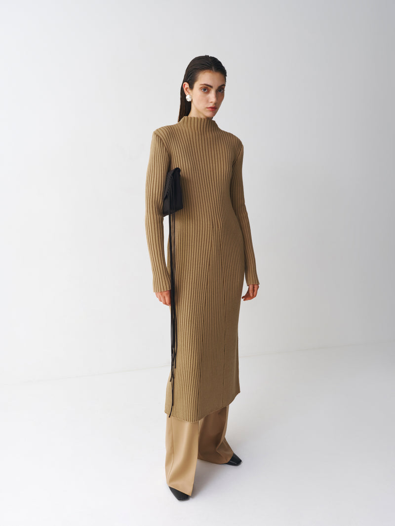 Wool midi dress knitted