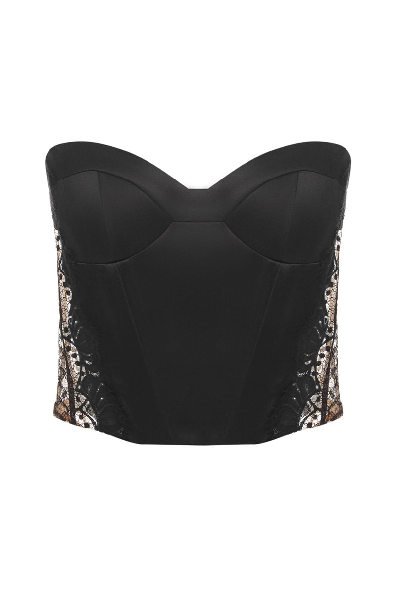 Bustier top with lace