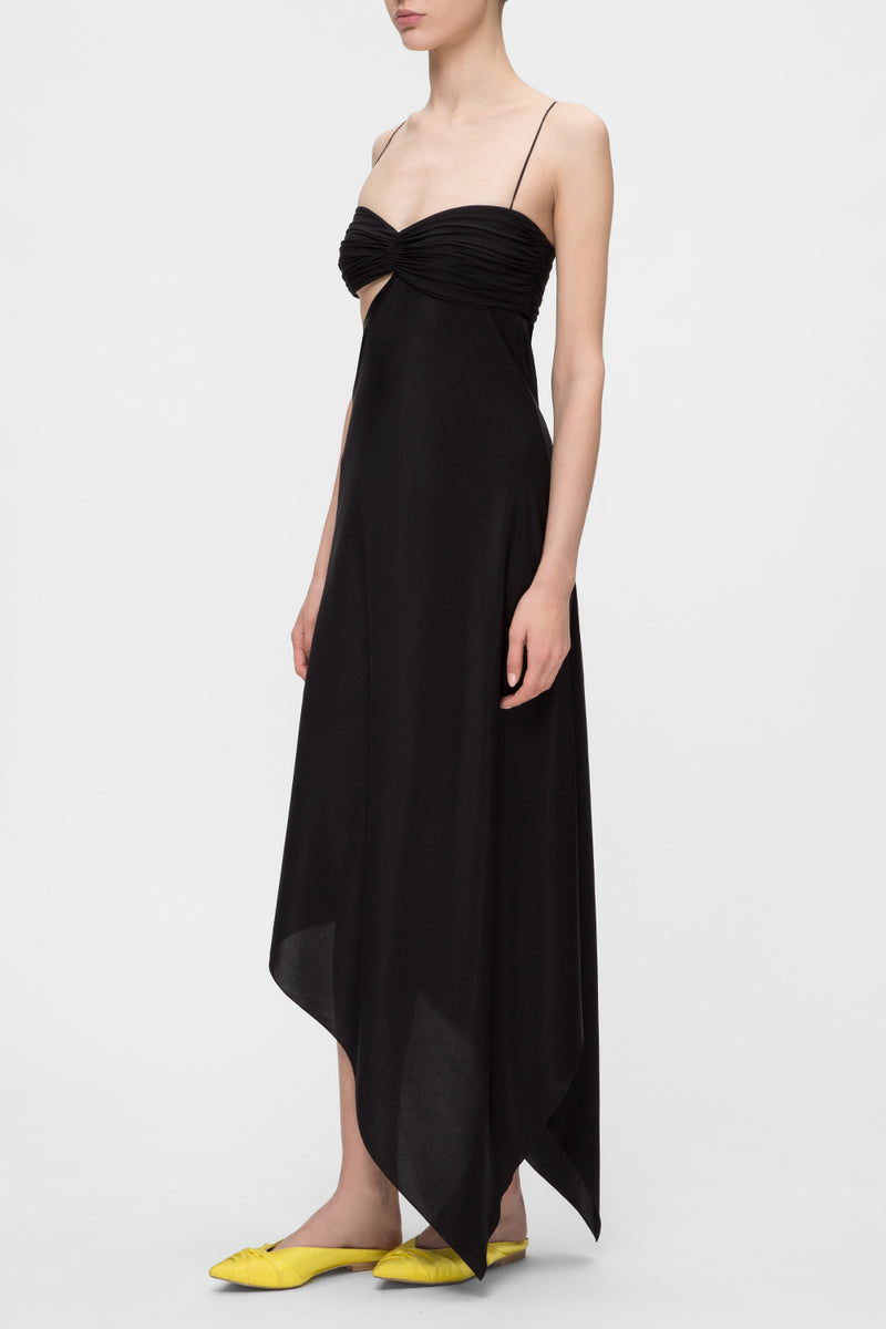 Bustier dress with slit
